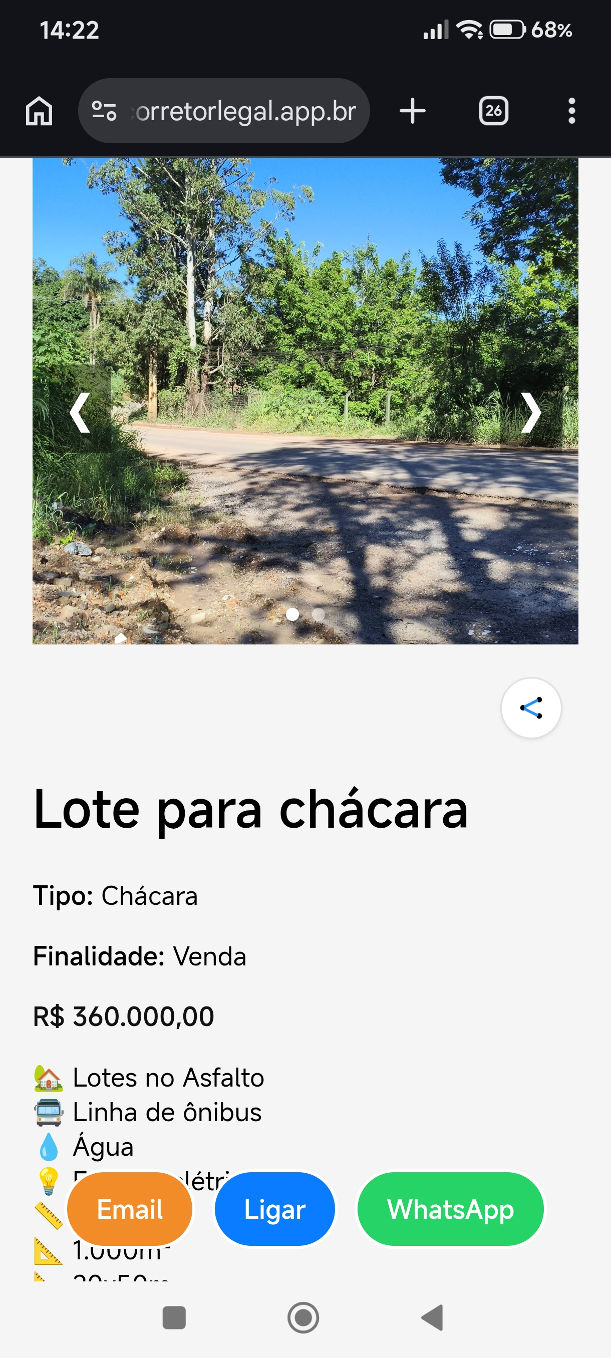 Print 4 do app Corretor Legal